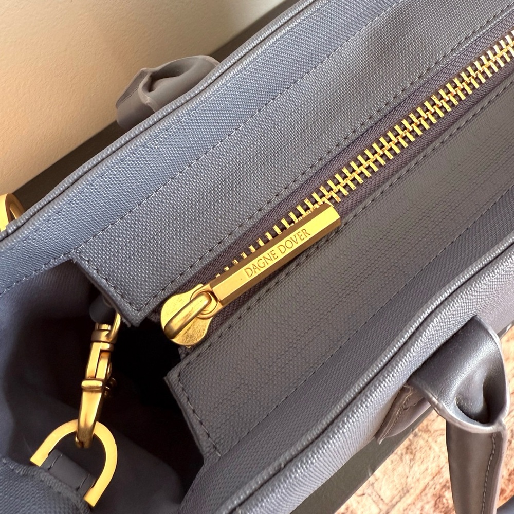 Dagne Dover Signature Tote Bag in Ash Blue - Picture 10 of 13